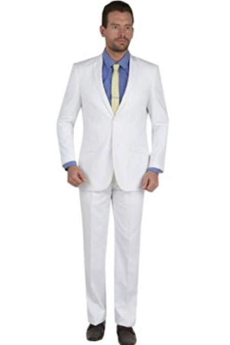 Men's2 Button White Slim Fit Suit