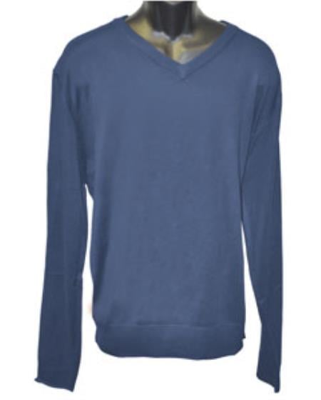 Men's Navy Blue V Neck Long Slevee Sweater set Available in Mens Big And Tall Sweaters Sizes