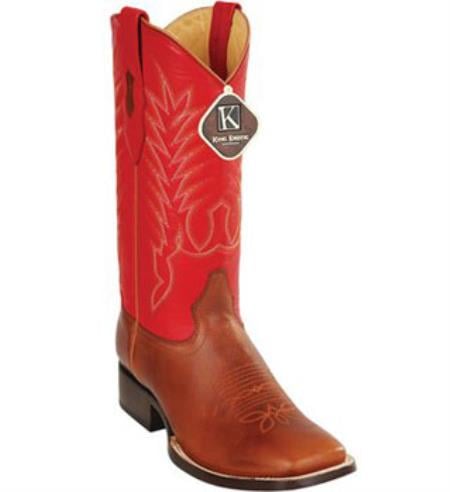 Mens King Exotic Boots Cowboy Style By los altos botas For Sale Square Full Vamp Leather Honey Dress Cowboy Boot Cheap Priced For Sale Online ~ botines para hombre