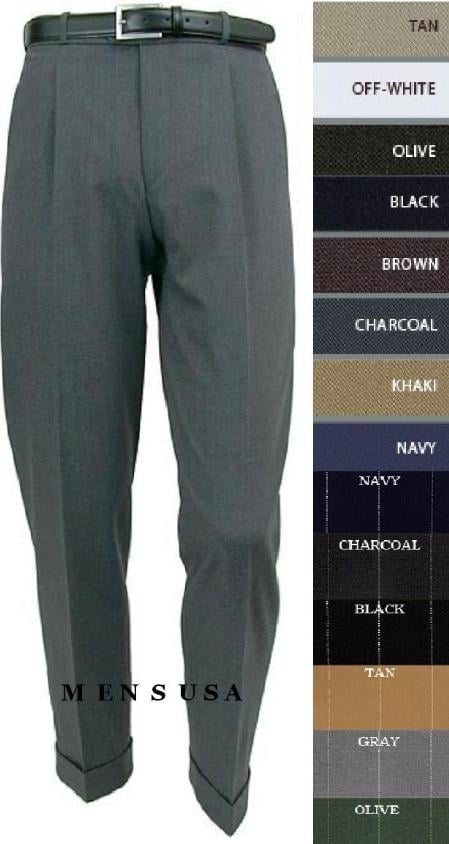 Mens Pleated Dress Pants Super 140s Wool Premier Quality Fabric Dress Pleated Slacks unhemmed unfinished bottom