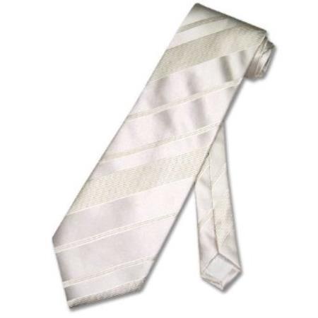 Cream Off-White Woven Men's Design Neck Tie - Men's Neck Ties - Mens Dress Tie - Trendy Mens Ties