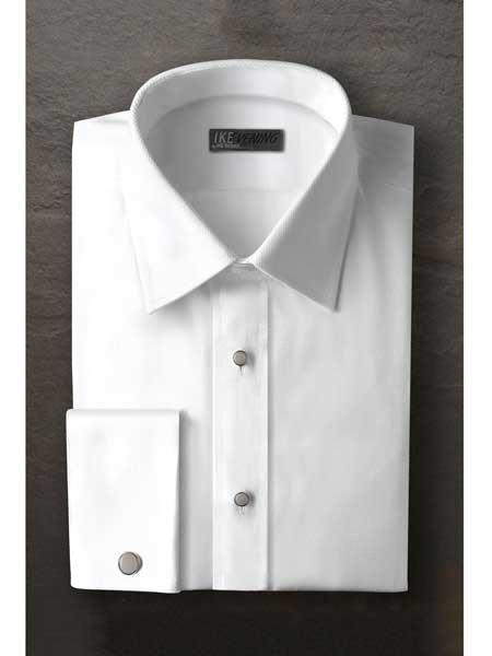 Logan Laydown White Textured Tuxedo Shirt With Frenched Cuffed Ted Baker Brand Regular Fit