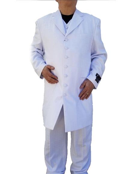 Men's White  Windowpane ~ Plaid Pattern Zoot Suit 