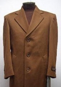 SKU#Sentry 45 Inch TOBACCO~Copper~Rust classic model features button front Wool&Cashmere $195