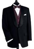 SKU#Y713GA Black Dinner Jacket 100% Poly 1 Button Shawl Collar $139 