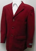 3 Button Mens Dress Blazer with Metal Buttons in Burgundy ~ Maroon ~ Wine Color $79