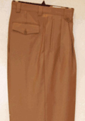 SKU#AV721 long rise big leg slacks Camel ~ Khaki Wide Leg Dress Pants Pleated baggy dress trousers 