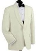 SKU# LPK429  Dinner Jacket 1-button Shawl, Single-breasted Color: white 