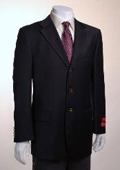 SKU#PJ522 Jacket/Blazer 3 Button Vented Solid Black Wool $179