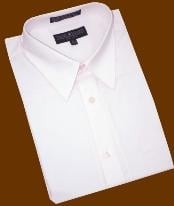 SKU#RM569 Light Pink Cotton Blend Dress Shirt With Convertible Cuffs $39