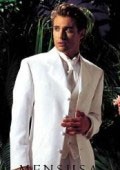 SKU#MUY75GA Longer coat 4 Button White Notch Tuxedo -38\" 4 Button \"Long Coat Tuxedo\"-