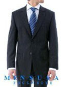 SKU# ZB22 Luxurious High Quality Navy Blue Pinstripe Light Weight Double Vented Ultra Smooth Fabric $159