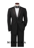 SKU#FEL1 Luxurious  UMO Collection Classic Black Peak Lapel Tuxedo Single-breasted Side Vents $199