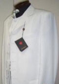 SKU# M-P87 Men's White Shadow Stripe Ton on Ton Fashion Dress Zoot Suit $139 