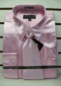 Men's New Pink Satin Dress Shirt