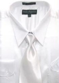Silky Satin Dress Shirt/Tie