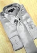  Silver Grey Dress Shirt