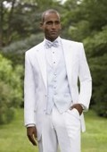 SKU#Y722MU Snow White Notch Laple Tuxedo single breasted styling with a non-vented back $188