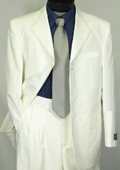 SKU#WE5 Tone-on-Tone Stripe Men's Three Button Satin Notch Lapel Tuxedo Ivory~Cream~Off-White $179 
