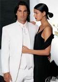 SKU#MI227  Jean Yves Mirage Tuxedo Satin Mandarin Collar (White) No Buttons $199
