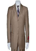  Taupe Three-button Wool Suit
