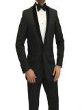  Velvet Shawl Suit Black