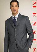 SKU NNM221 absolutely stunning HW0074 Loriano UMO Charcoal Gray Window Pane 4 Buttons Notch Design 169