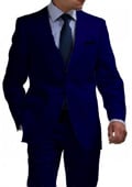 SKU#NVB4321 Mens & Boys Sizes Light Weight 2 Button Tapered Cut Half Lined Flat Front Linen Suit Vented Navy Blue