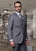  Button Charcoal Suit with