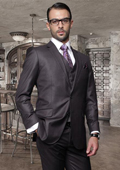  Button Heather Charcoal Suit