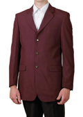 Men's Burgundy ~ Maroon ~ Wine Color/Maroon Single Breasted Three Button Suit Jacket Dinner Blazer $79