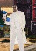 SKU BKV311 Mens Super Stylish Long Off WhiteIvoryCream Fashion Dress Zoot suit 38 Inch Long 139 