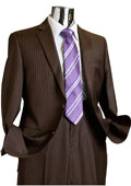 Mens 2 Button 100% Wool Suit Dark Brown $249