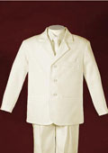 
SKU#FR2864 Boys 3 Button Single Breasted Ivory Suit 