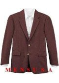 SKU# LQX149 Dark Burgundy ~ Maroon ~ Wine Color 2 Button Front 4 On Sleeves Fully Lined Metal Button (Men + Women) $175
