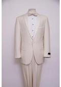 
SKU#KA6382 Tapered Leg Lower Rise Pants & Get Skinny Slim Fit 1 Button Peak Trimmed Lapel + Flat Front Pants Suit Or Tuxedo Off-White ~ ivory ~ Cream 