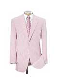 
SKU#PNE67 2-Button Seersucker Pink Suit 