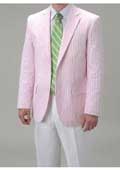 SKU#PN_U53 Affazy Pink Seersucker Blazer 