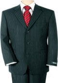 UMO Collezion Men's Sharp Black Pinstripe Super 140's Wool $295