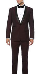 3 Button Mens Dress Blazer with Metal Buttons in Burgundy ~ Maroon ~ Wine Color $79