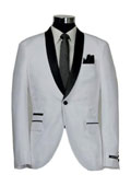 
SKU#SS-95G7 1 Button Slim Fitted Shawl Tuxedo White 