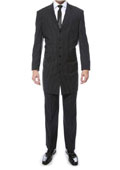 Men's Black & Bold Very White Pinstripe Gangester Zoot Suits $299
