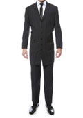 Men's Vested Black & White Pinstripe Fashion Zoot Suit $299 