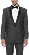  
SKU#RM1703 Mens Reno 1-Button Shawl Slim Fit Tuxedo Grey 