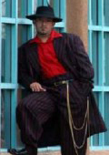 Men's Black and Red Pinstripe Fashion Zoot Suit $199