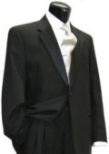 simple Wool Worsted Flat Front Pants Wool One Button Notch Tuxedo Jacket $199
