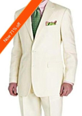 
SKU#ND7722 Men's Suit Ivory 2-Button Style Perfect For Wedding + Free Tie 