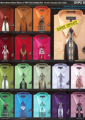Mens New Dress Shirt and Tie Set Available in 30 Colors 