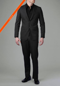 
SKU#GM5454 2-Button Liquid Black Modern Slim Suit 