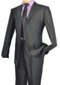 Single Breasted 2 Button Peak Lapel Pointed English Style Lapel Slim Suit Black $185